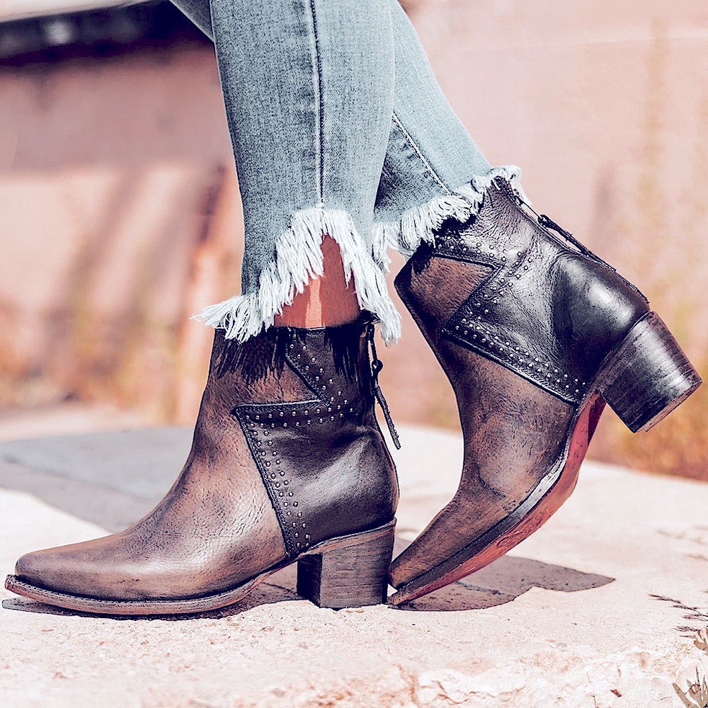 Freebird by Steven Matilda Black Multi Leather Ankle Boots - New in Box